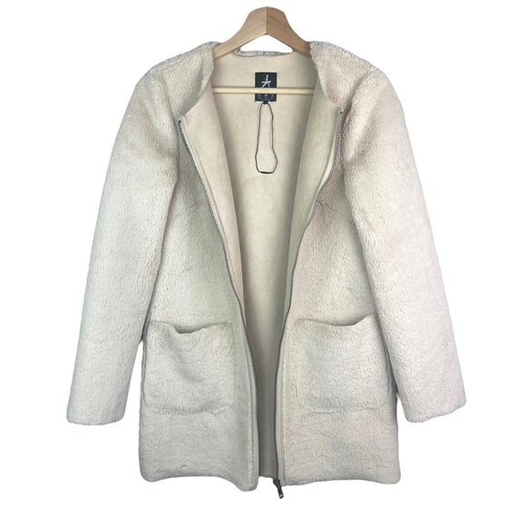 Atmosphere Jackets & Blazers - Atmosphere Faux Fur Collarless Coat | Longline Zip-Front Jacket